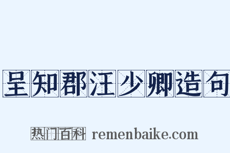 呈知郡汪少卿造句是什么意思的图片